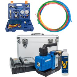 Zestaw: Pompa próżniowa 56l/min akumulatorowa Navtek - VALUE VRP-2DLi, Zestaw narzędzi Value - VTB-5B-II, Pręty do gięcia miedzi - YATO 21860