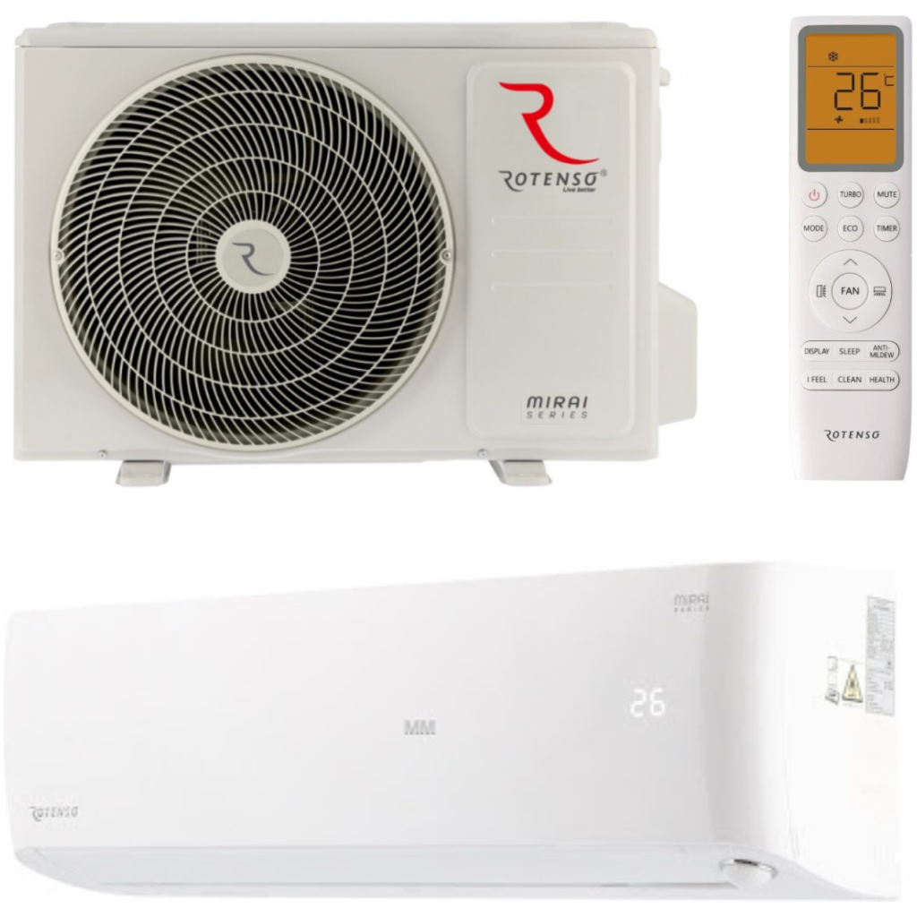 Klimatyzator ścienny 2,6 kW Split biały (komplet) - ROTENSO Mirai 2,6 kW