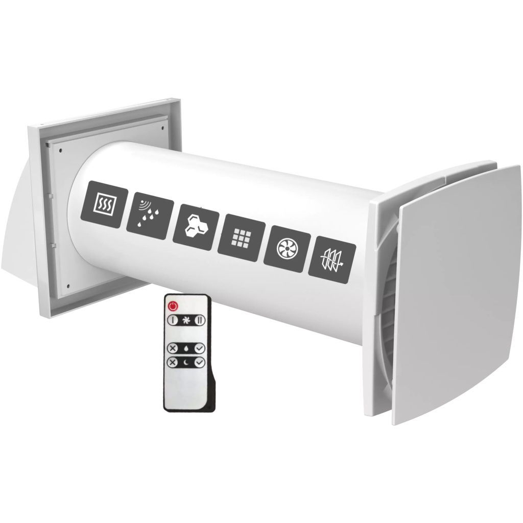 Rekuperator ścienny z pilotem, rekuperator decentralny - Ventika Solo+ 150 mm