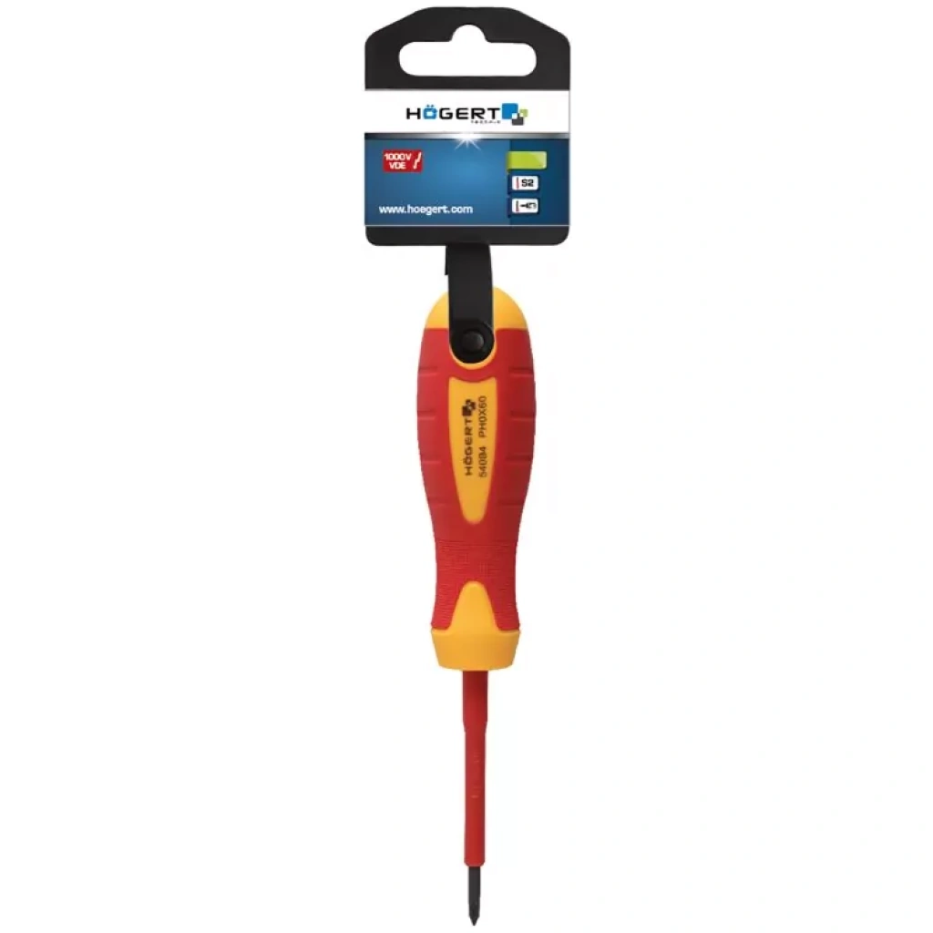 Wkrętak PH0 60 mm izolowany 1000V - HOEGERT HT1S920