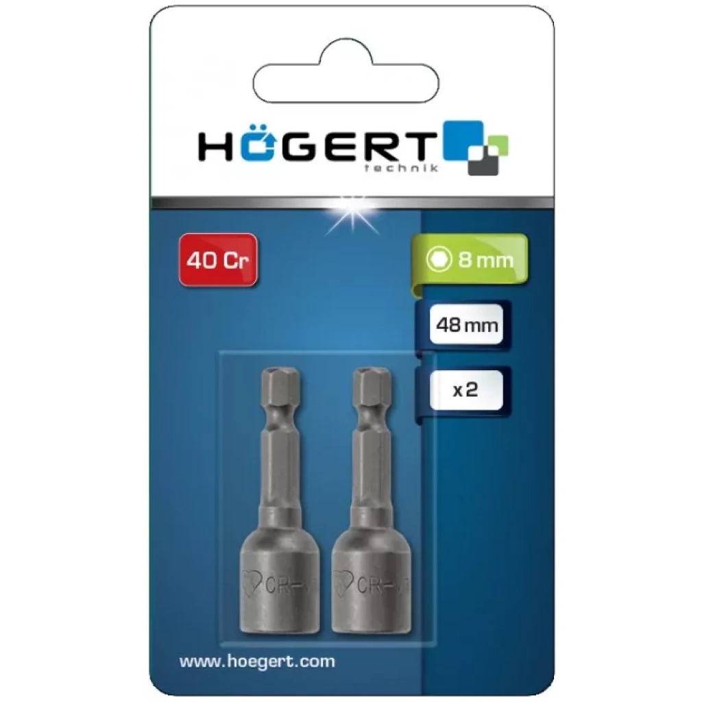 Nasadka z magnesem 13 mm 1/4″ 2 szt. - HOEGERT HT1S460