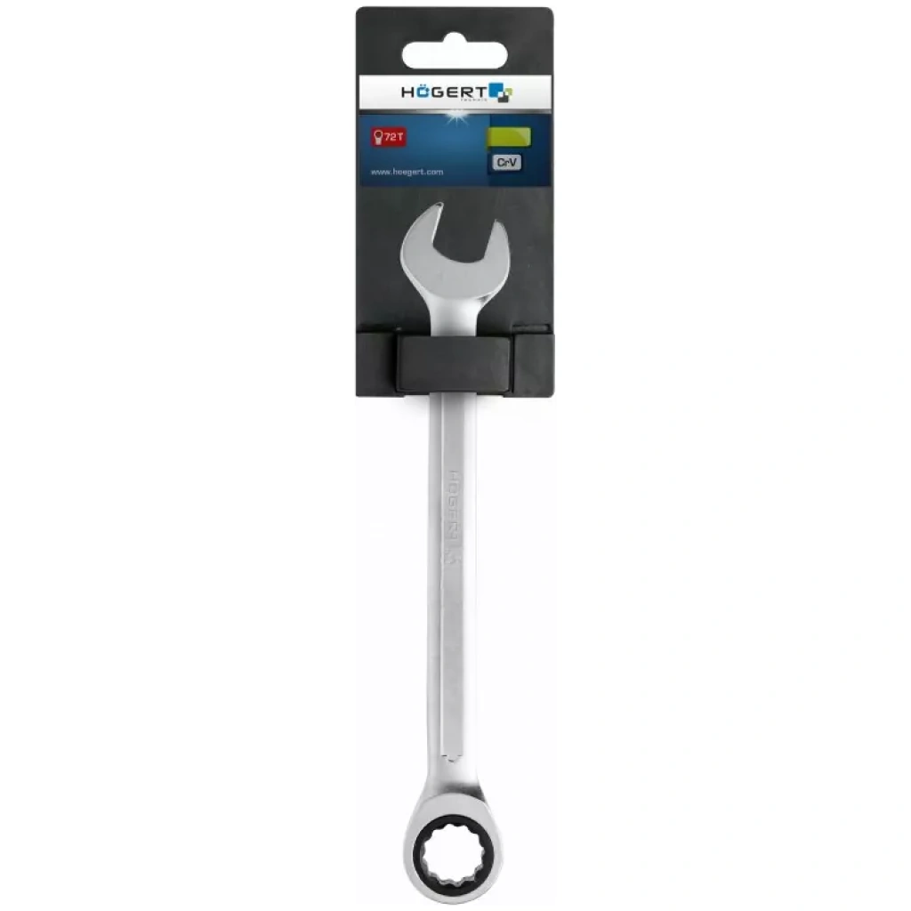 Klucz płasko oczkowy z grzechotką 10 mm, 72T - HOEGERT HT1R010