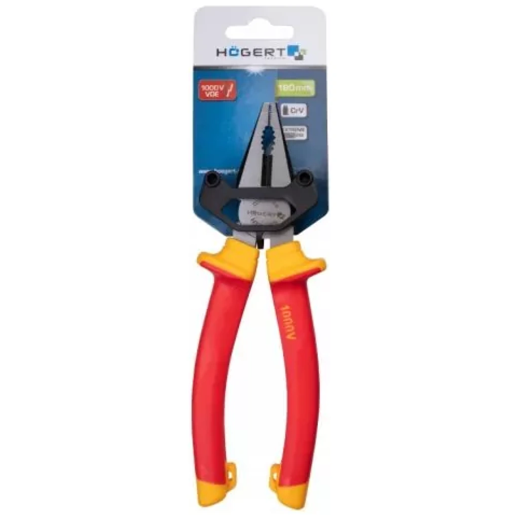 Szczypce uniwersalne 180mm 1000V, VDE - HOEGERT HT1P905