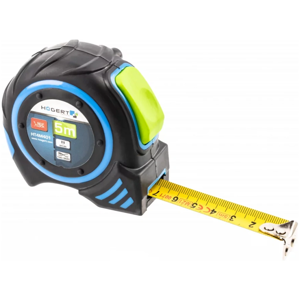 Miara zwijana 5 m 19 mm auto stop nylon z magnesem - HOEGERT HT4M401