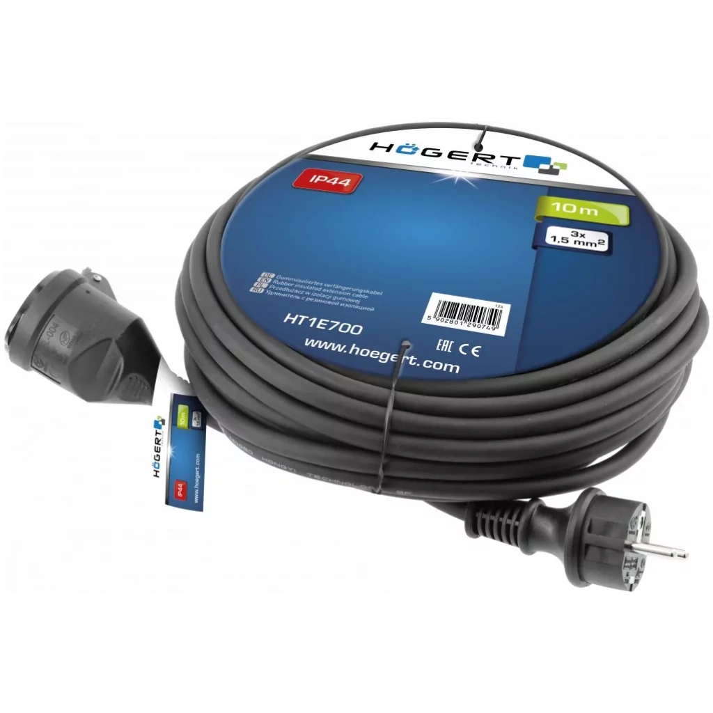 Przedłużacz w izolacji gumowej 20m - HOEGERT HT1E701