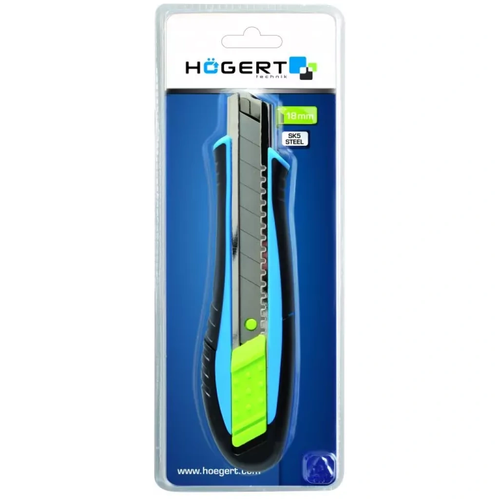 Nóż z ostrzem wymiennym 18mm ze stali SK5 - HOEGERT HT4C604