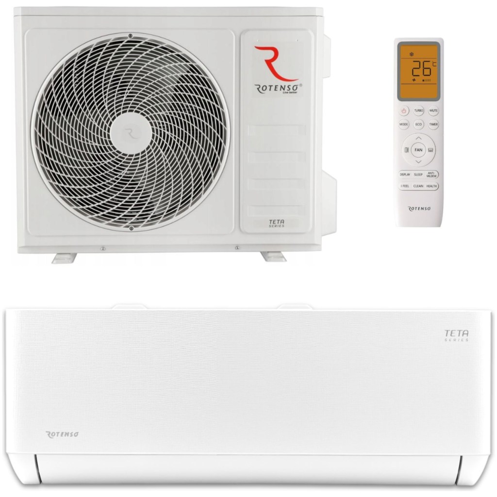 Klimatyzator ścienny 2,6 kW Split (komplet) - ROTENSO Teta R17 2,6 kW (TA26Xi, TO26Xo) R17