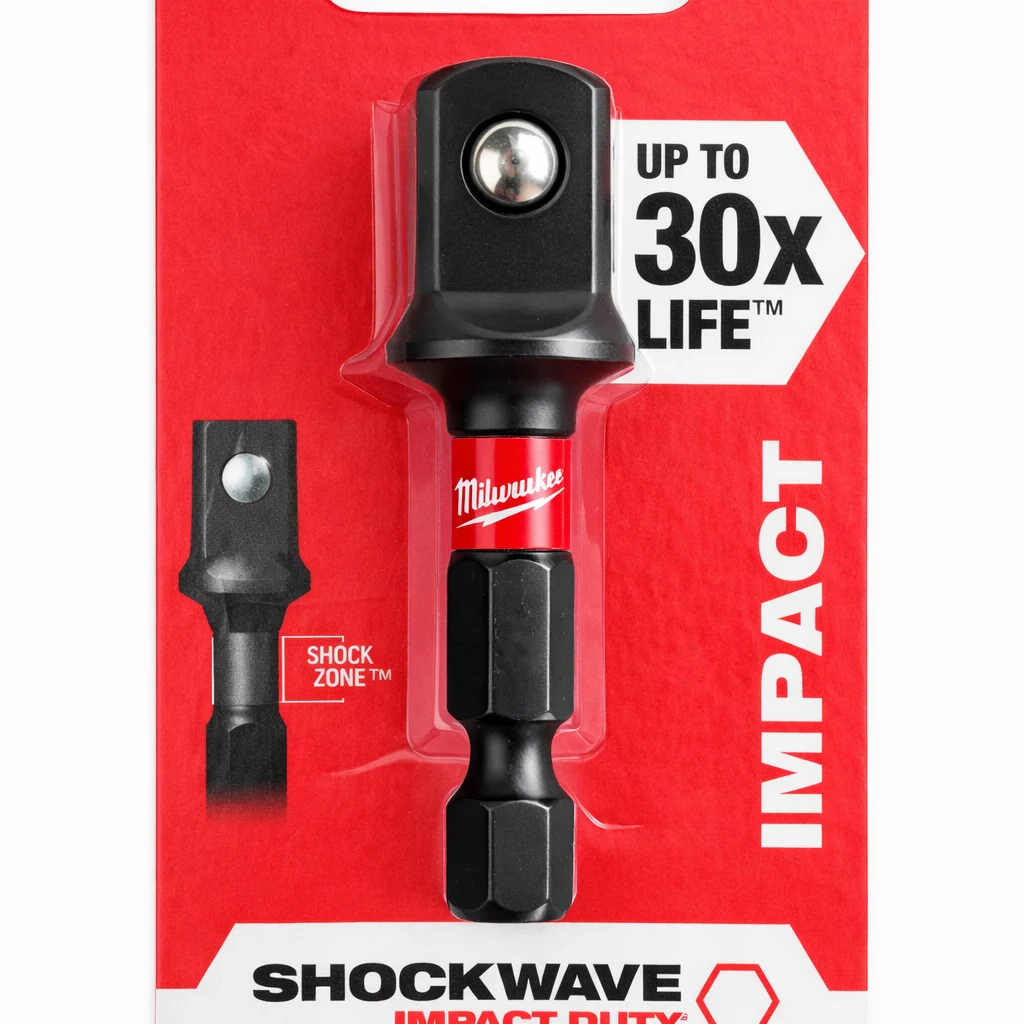 Adapter do nasadek udarowych HEX 1/4" kwadrat 1/2" - MILWAUKEE 4932478803