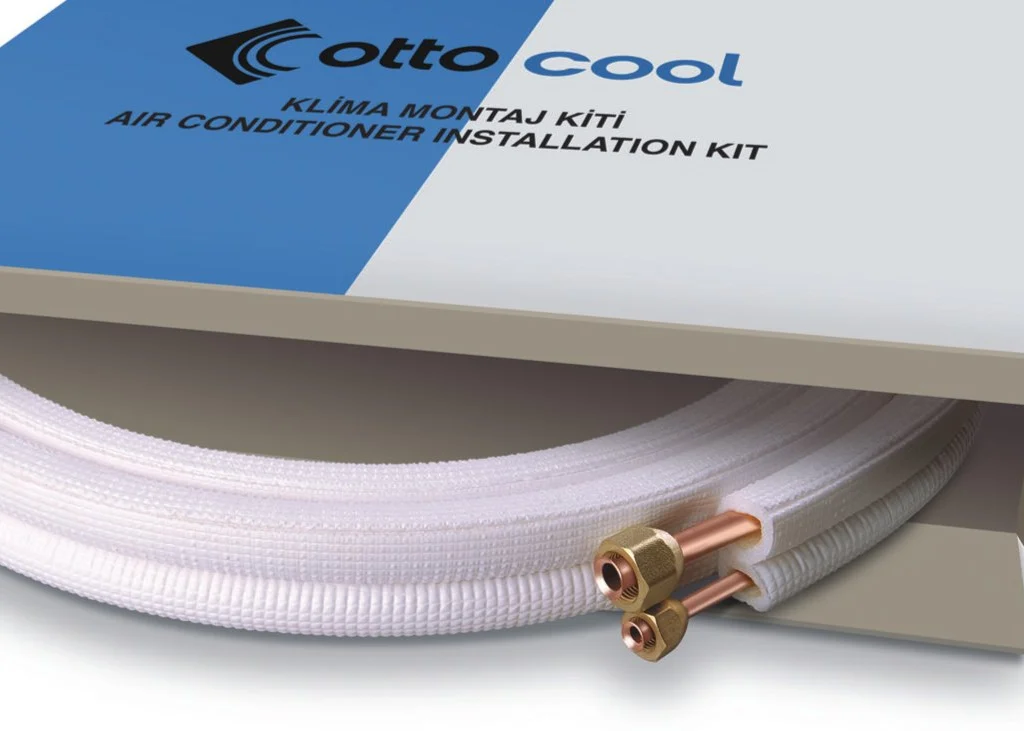 Zestaw rur miedzianych z nakrętkami w izolacji 1/4 + 1/2 do klimatyzacji 5 m - OTTOCOOL FRIGOLINE