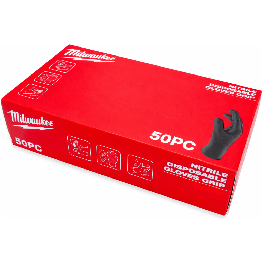 Rękawice jednorazowe nitrylowe (50 szt.) rom. 7/S - MILWAUKEE 4932493233