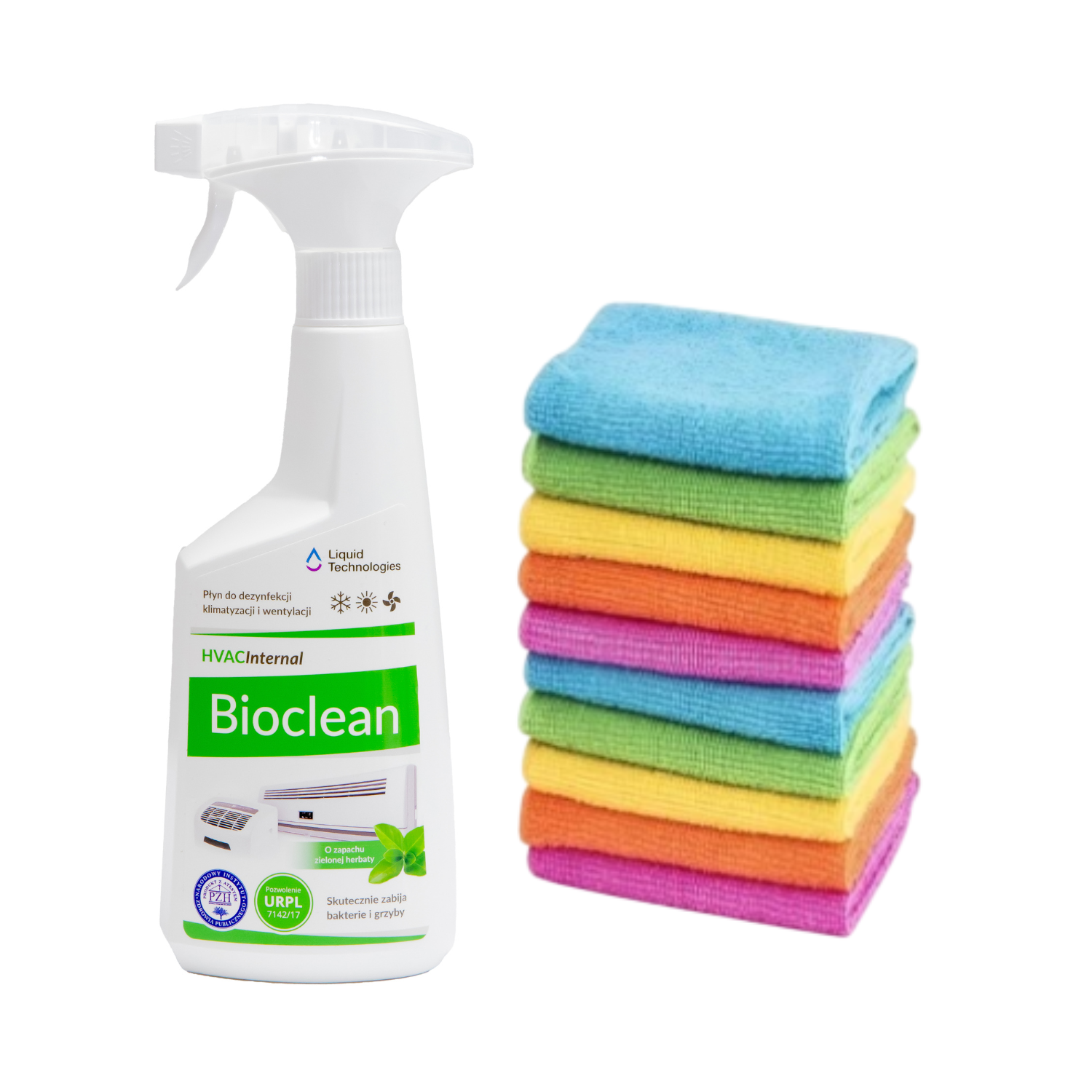 Środek do dezynfekcji urządzeń klimatyzacyjnych i wentylacyjnych + mikrofibra - Liquid Technologies Bioclean 500 ml Środek do dezynfekcji urządzeń klimatyzacyjnych i wentylacyjnych + mikrofibra - Liquid Technologies Bioclean 500 ml