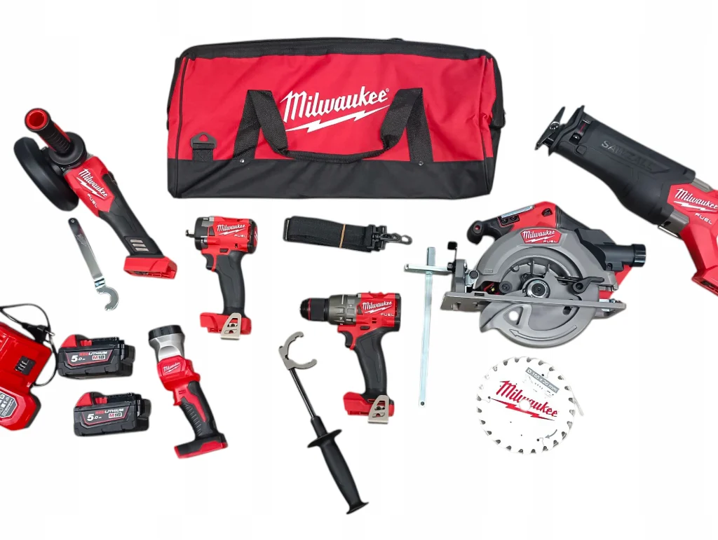 Oryginalny zestaw narzędzi akumulatorowych - MILWAUKEE