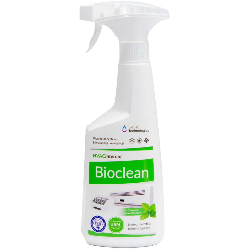 Środek do dezynfekcji urządzeń klimatyzacyjnych i wentylacyjnych + mikrofibra - Liquid Technologies Bioclean 500 ml